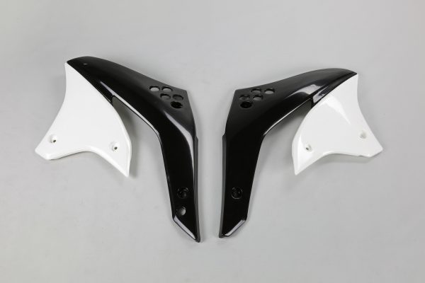 UFO radiator kappen Zwart / Wit Kawasaki KX 450F 2006-2008