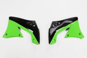 UFO radiator kappen Zwart / Groen Kawasaki KX 450F 2009-2011