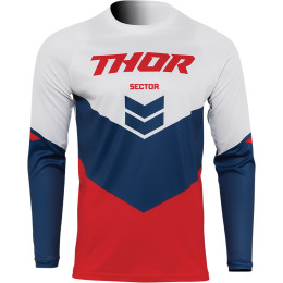 Thor Cross shirt Sector Chevron Wit / Blauw / Rood 2022 collectie