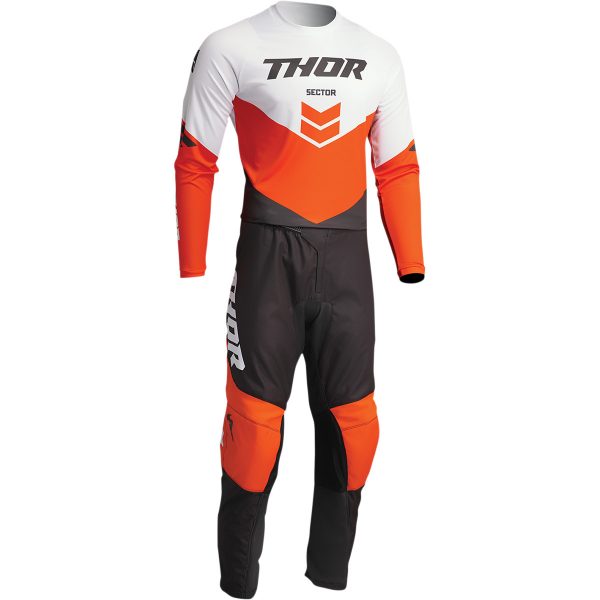Thor Crossbroek Sector Chevron Zwart / Oranje / Wit 2022 collectie - Afbeelding 2