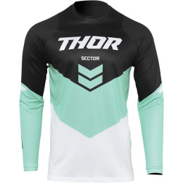 Thor Cross shirt Sector Chevron Zwart / Mint 2022 collectie