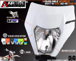Airtime koplamp plastic wit UFO+ koplamp Xdure H4 lamp KTM EXC/EXC-F 250/300/350/450/500 2020-