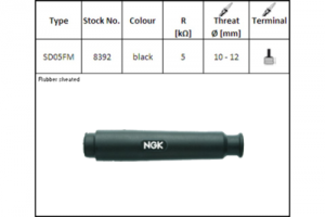NGK bougiedop zwart SD05FM