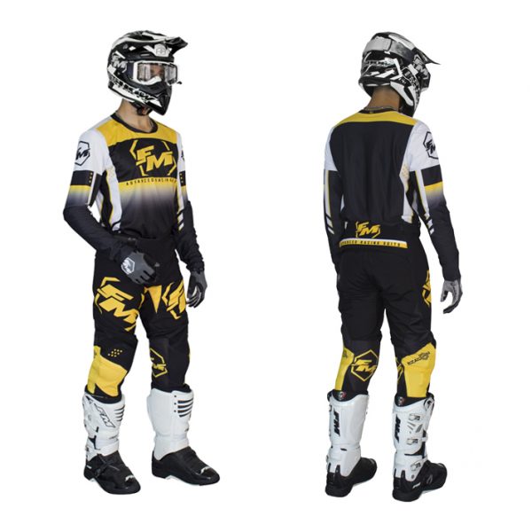 FM 2022 Exagon cross Broek Zwart / Geel X29 - Afbeelding 3