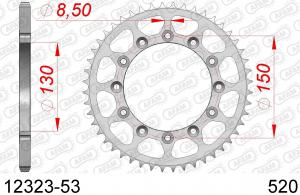 AFAM achtertandwiel 53 tands staal Fantic XX/XE 125 2021 & Yamaha YZ/YZ F 125/250/450 99-