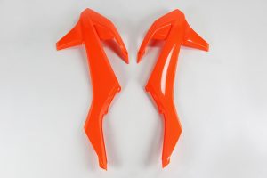 UFO radiator kappen Fluor Oranje KTM SX 125/150/250 16-18 & SX-F 250/350/450 16-18 & EXC 250/300 17-19 & EXC-F 250/350/450/500 17-19