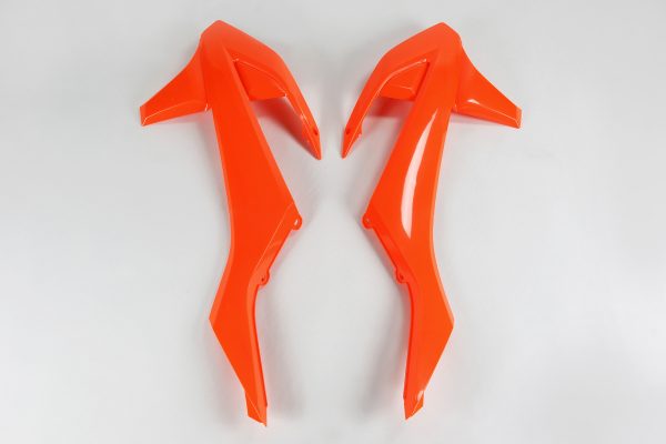 UFO radiator kappen Fluor Oranje KTM SX 125/150/250 16-18 & SX-F 250/350/450 16-18 & EXC 250/300 17-19 & EXC-F 250/350/450/500 17-19