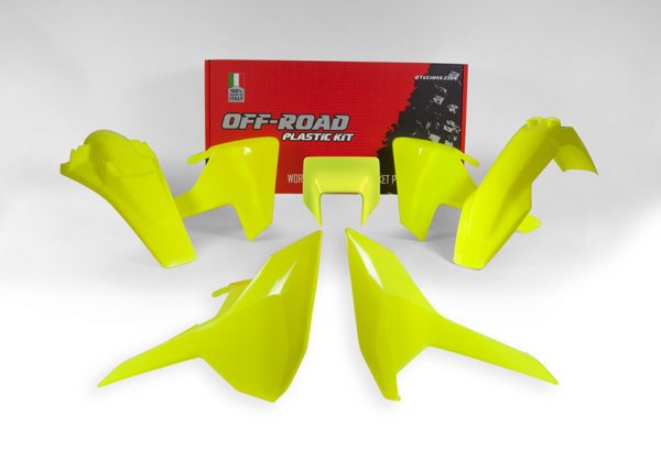 Racetech plastic kit Fluor Geel Husqvarna TE/FE 250/300/350/450/501 17-19