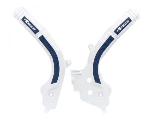 Racetech frame beschermers wit / Blauw KTM 16-18 & Husqvarna 16- & Gas Gas