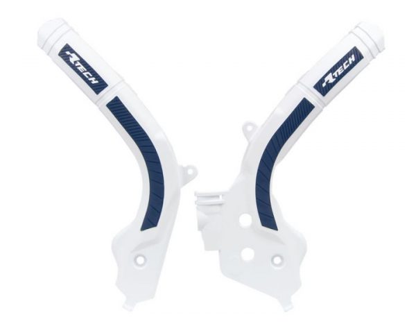Racetech frame beschermers wit / Blauw KTM 16-18 & Husqvarna 16- & Gas Gas