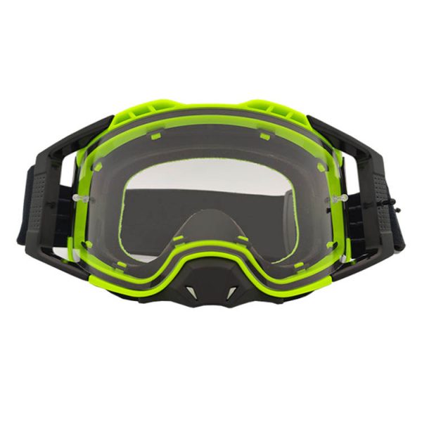 BRAAP Crossbril Zwart met Fluor Geel frame en blanke lens