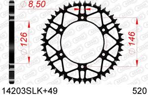 AFAM achtertandwiel 49 tands staal met moddergroef Suzuki RM/RM-Z 125/250/450 80-