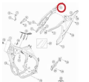 Husqvarna OEM subframe rechts 25103002244