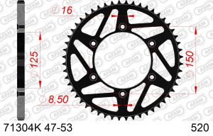 AFAM achtertandwiel staal KTM SX/SX-F/EXC/EXC-F 1990- & Husqvarna TC/FC/FE/TE 125/150/250/350/450/501 2014-