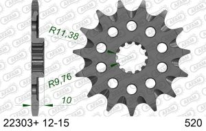 AFAM voortandwiel met moddergroef Suzuki RM 250 83-09 & DRZ 400 00-07 & Kawasaki KLX 400R 03-04