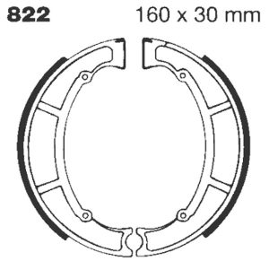 EBC Brake Shoe Water Grooved Series Maico ( remschoenen achterkant )