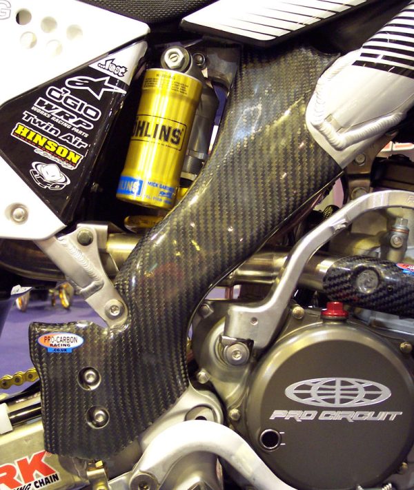 Pro Carbon framebeschermers ( lang ) Kawasaki KX 450F 2006-2008