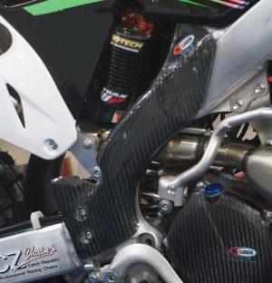 Pro Carbon framebeschermers ( lang ) Kawasaki KX 250F 2017-2020