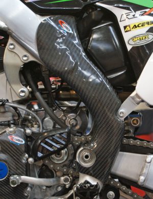 Pro Carbon framebeschermers ( lang ) Kawasaki KX 250F 2013-2016