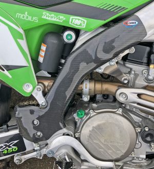 Pro Carbon framebeschermers ( lang ) Kawasaki KX 250F 2021-2023 & KX 450F 2019-2023