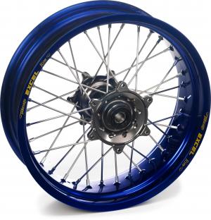 Excel achterwiel compleet blauwe velg + Haan Wheels titanium naaf 19-1.85 Yamaha/Fantic 125/250F