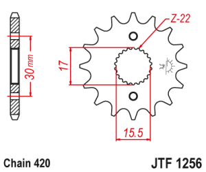 JT voortandwiel 15 tands Honda CR 80R 1986-2002 & CR 85R 2003-2007