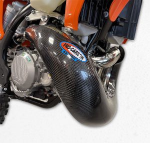 Pro Carbon uitlaatbocht bescherming KTM SX 250/300 2023 & EXC 250/300 TBI 2024- & Husqvarna TC 250 2023 & TE 250/300 TBI 2024 & Gas Gas EC 250/300 2024