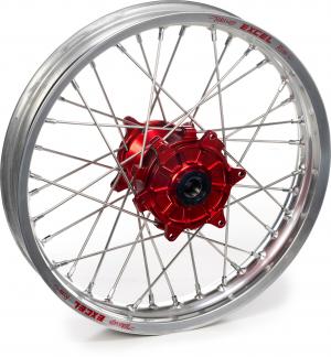 Excel achterwiel compleet zilvere velg + Haan Wheels rode naaf 19-2.15 Honda CR 250R 02-07 / CRF 450R 02-12