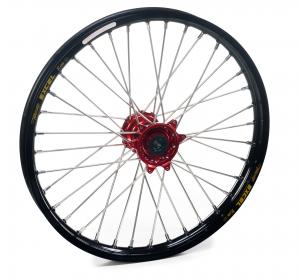 Excel achterwiel compleet zwarte A60 velg + Haan Wheels rode naaf 19-2.15 Honda CR 250R 2002-2007 & CRF 450R 2002-2012