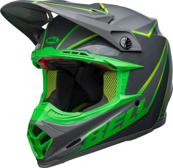 BELL Moto-9s Flex Sprite Helm Grijs / Groen 2023 Collectie