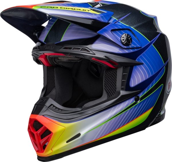 BELL Moto-9s Flex Pro Circuit 23 Helm Zilver Metallic Flake 2023 Collectie