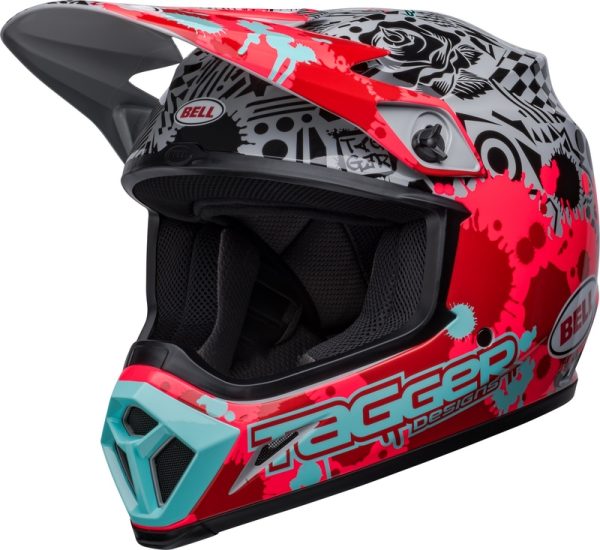 BELL MX-9 Mips Twitch Tagger Helm Rood / Grijs 2023 Collectie