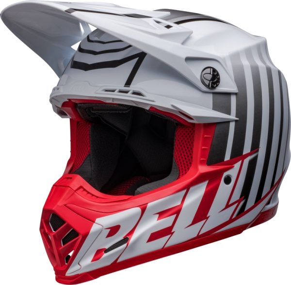 BELL Moto-9s Flex Sprint Helm Mat/Gloss Wit / Rood 2023 Collectie