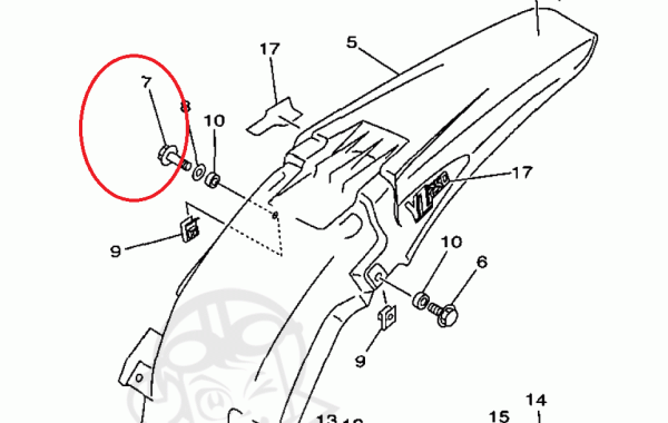 Yamaha OEM BOLT, SMALL FLANGE - Afbeelding 2