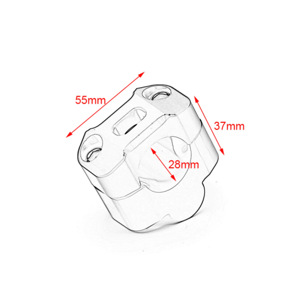 Airtime Stuurklemmen voor 22mm stuur naar 28,6mm universeel ( Zwart ) - Afbeelding 3