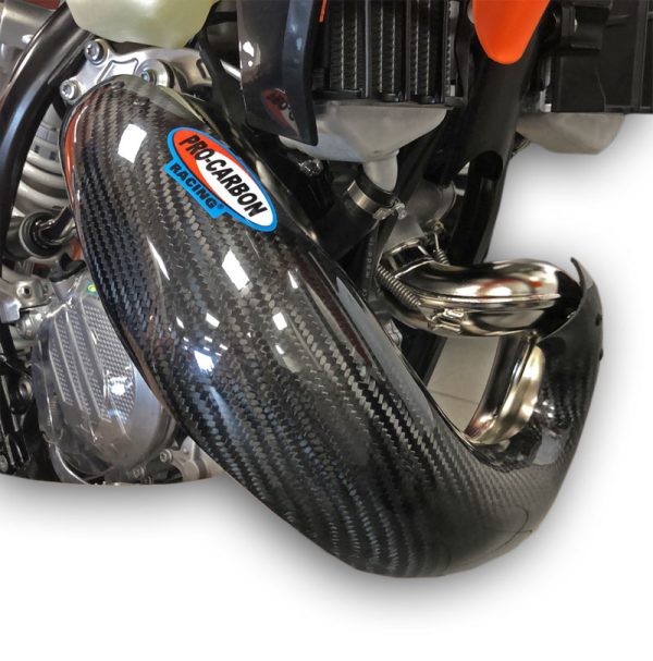 Pro Carbon uitlaatbocht bescherming KTM EXC 150 TPI 2020-2023 & Husqvarna TE 150i 2020-2023 ( voor originele uitlaatbocht )