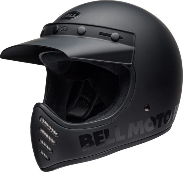 BELL Moto-3 Classic Crosshelm Matte/Gloss Zwart 2023 Collectie ( glans/mat kleur )