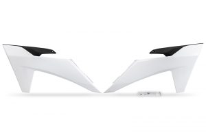 UFO Radiator Kappen Wit / Zwart  ( OEM 2023 ) KTM SX 125/150/250/300 2023-2024 & SX-F 250/350/450 2023-2024 & EXC/EXC-F 250/300/350/450/500 2024-