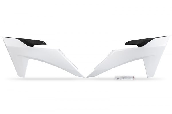 UFO Radiator Kappen Wit / Zwart  ( OEM 2023 ) KTM SX 125/150/250/300 2023-2024 & SX-F 250/350/450 2023-2024 & EXC/EXC-F 250/300/350/450/500 2024-