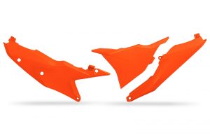 UFO Zijnummerborden + Luchtfilter kap Fluor Oranje KTM SX 125/150/250/300 2023- & SX-F 250/350/450 2023- & EXC/EXC-F 250/300/350/450/500 2024-