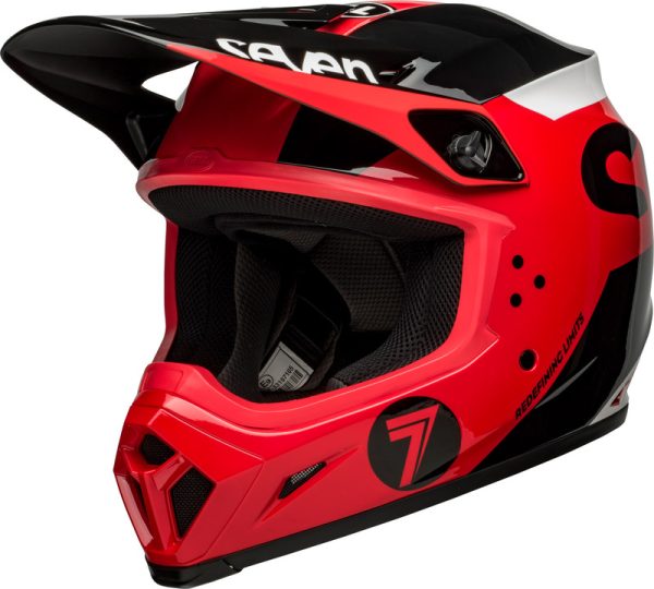 BELL MX-9 Mips Seven Phaser Helm Gloss Rood / Zwart 2023 Collectie ( glans kleur )