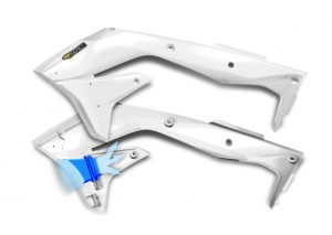 Cycra Powerflow Radiator Kappen Wit Kawasaki KX 450F 2016-2018