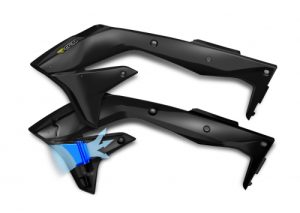 Cycra Powerflow Radiator Kappen Zwart Kawasaki KX 450F 2016-2018
