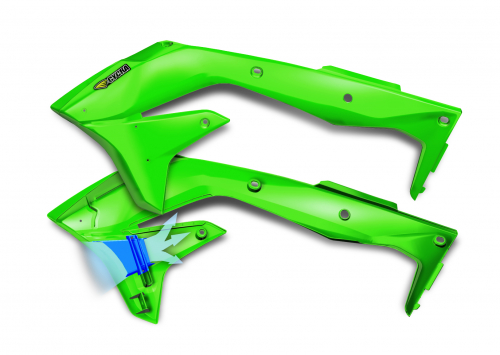 Cycra Powerflow Radiator Kappen Groen Kawasaki KX 450F 2016-2018
