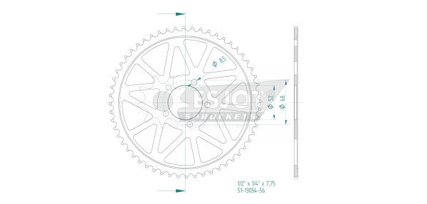 Esjot achtertandwiel 60 tands aluminium voor Surron E Bike Lightbee, Firefly - Afbeelding 2