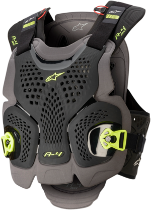 Alpinestars A-4 MAX Bodyprotector Zwart / Antraciet / Fluor Geel maat M / L