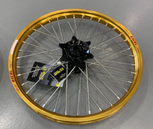 Excel voorwiel compleet goude velg + Haan Wheels zwarte naaf 21-1.60 Honda CR 125R/250R/500R 1989-1994
