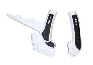 Racetech frame beschermers Wit / Zwart Gas Gas MC 125/250 2024 & MC-F 250/350/450 2024 & EC 250/300 2024 & EC 250F/350F/450F/500F 2024
