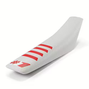 Onegripper waterdicht universeel zadelovertrek Ribbed Wit / Rood #1
