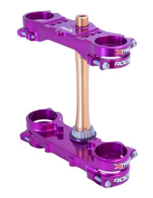 X-Trig Rocs Tech kroonplaten Paars offset 22 Yamaha YZ 250F 2024 & YZ 450F 2023-